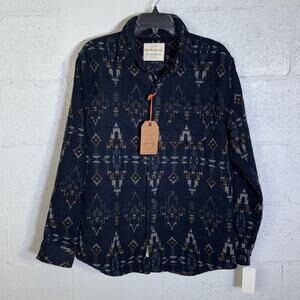 Weatherproof Vintage Men's Southwest Unlined Shirt Jacket Blue Moss small $85